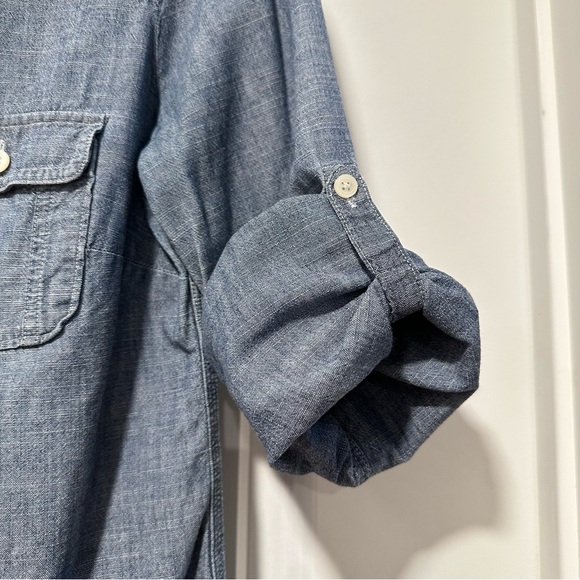 J.Crew Factory Perfect Shirt Blue Chambray Button Down Shirt Size XS Extra Small - Picture 8 of 13